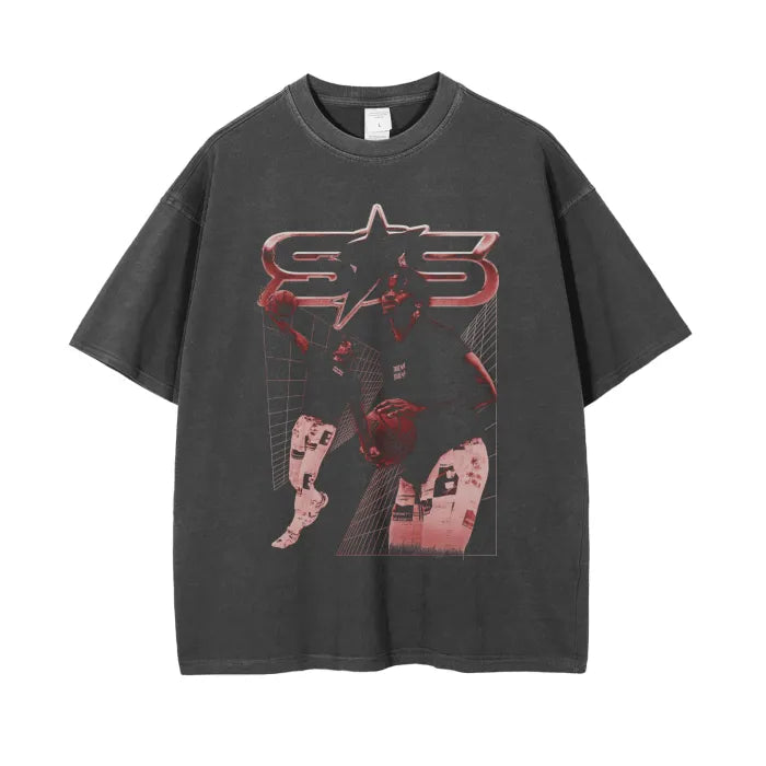 Vintage Wash Graphic Tee (Red)