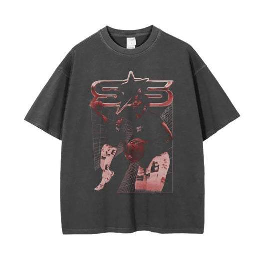 Vintage Wash Graphic Tee (Red)